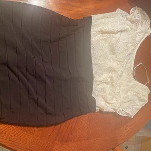 White and black dress